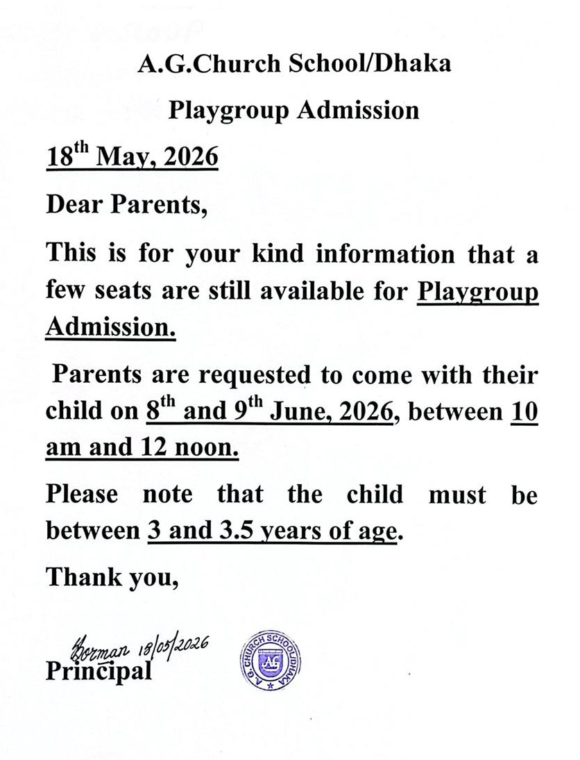 Playgroup Admission Notice
